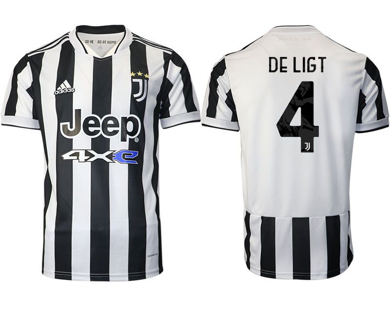 Men 2021-2022 Club Juventus home aaa version white #4 Adidas Soccer Jersey->juventus jersey->Soccer Club Jersey